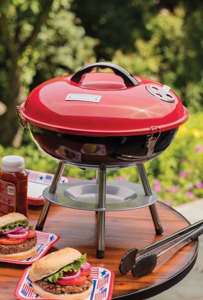 Cuisinart 14" Inch BBQ, 14" x 14" x 15", Portable Charcoal Grill, (Red), CCG-190RB - Image 2