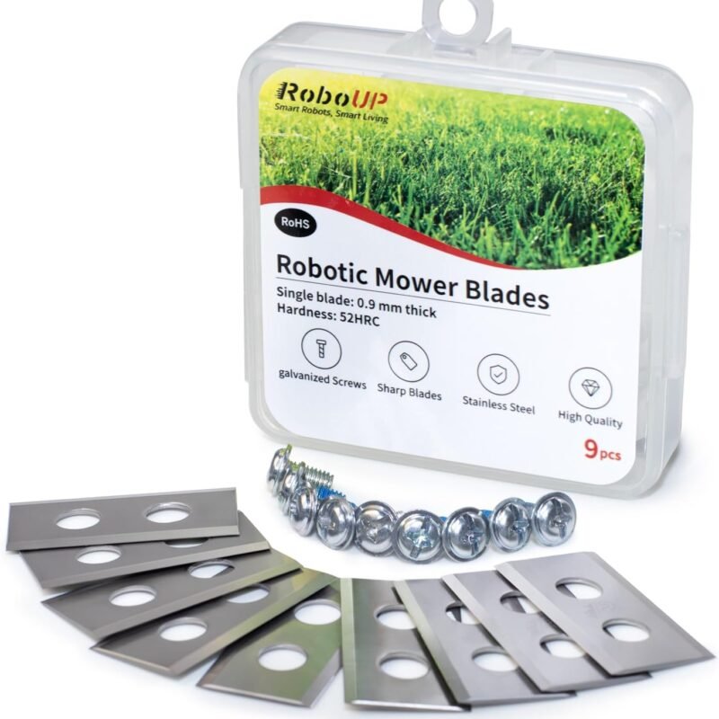 Lawn Mower Blade for Robot Lawn Mower, Double-Hole Replacement Mower Blades for RoboUP TM01 Series Robotic Lawn Mower 9 Blades, Improved and More Durable