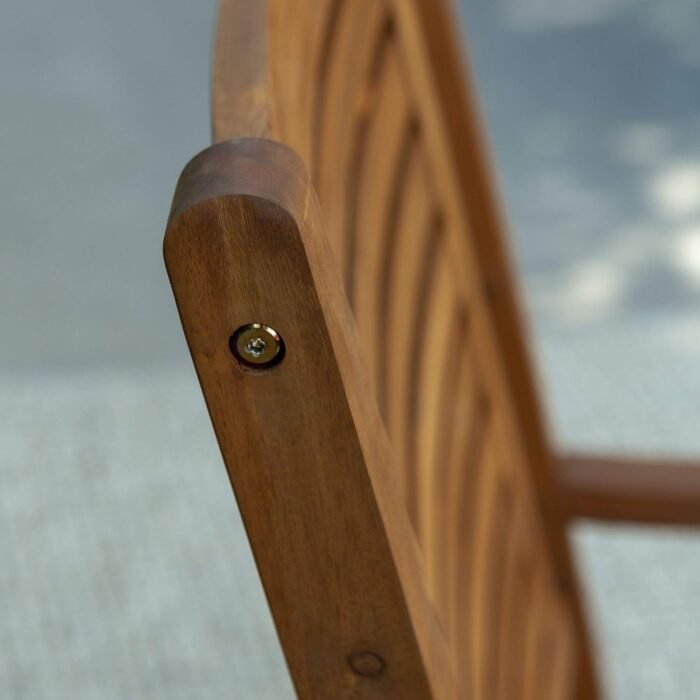 Walker Edison Montego Traditional Acacia Wood Slat Back Patio Rocking Chair, 42 Inch, Brown - Image 10
