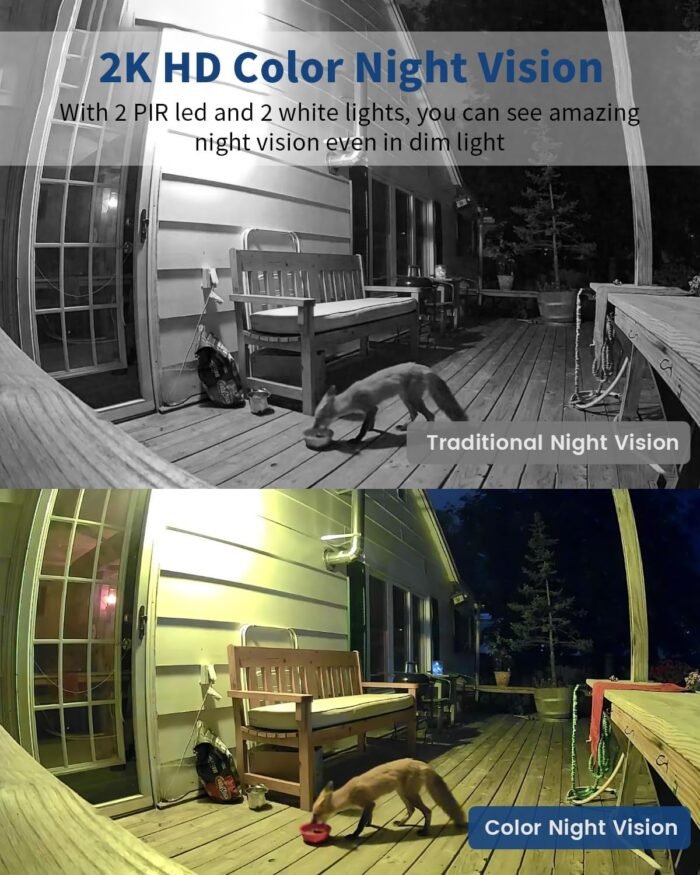 Security Cameras Wireless Outdoor, Battery Powered 2k Color Night Vision, AI Motion Detection Spotlight Siren, IP66 Weatherproof, 2-Way Talk, SD/Cloud Storage, 2.4Ghz WiFi Cameras for Home Security - Image 3