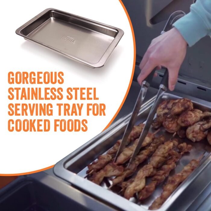 Food Prep BBQ Tray - The Yukon Glory™ Grill Prep Trays Include Plastic Marinade Container for Marinating Meat & Stainless Steel Serving Platter for All Your Grilled Barbecue - BBQ Prep 'N Serve™ Set - Image 4