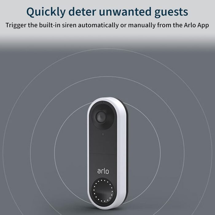 Arlo Essential Wired Video Doorbell - HD Video, 180° View, Night Vision, 2 Way Audio, DIY Installation (wiring required), Security Camera, Doorbell Camera, Home Security Cameras, White - AVD1001 - Image 8