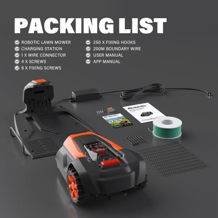 MAXLANDER Robot Lawn Mower, Automatic Robot Mower APP Controlled with Schedule, Self-Charging, Bluetooth/Wi-Fi Connected Robotic Lawn Mowers, Covers up to 1/3 Acre (15069 sq ft) - Image 8
