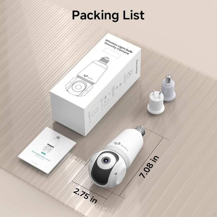2K Light Bulb Security Cameras Wireless Outdoor, 5G&2.4G WiFi Cameras for Home Security Outside Indoor, IPX6 Waterproof, 360° Motion Tracking and Human Detection, Security Camera Outdoor-White - Image 8