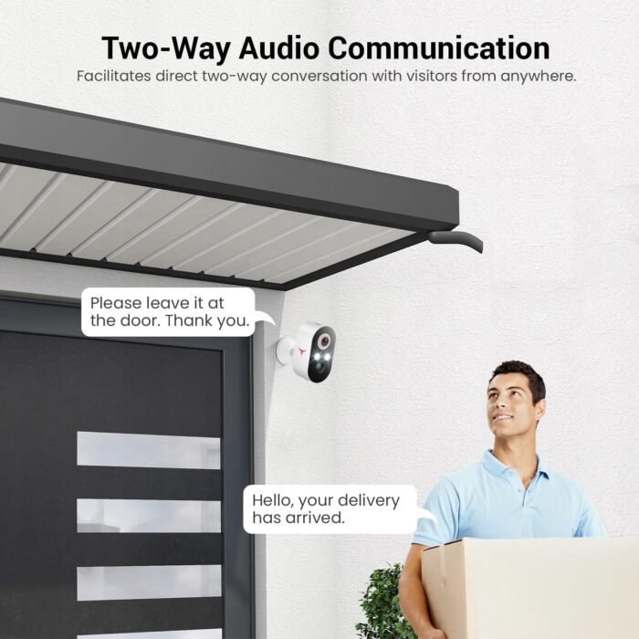 1080P Security Camera Wireless Outdoor, Color Night Vision, Intelligent Human Detection, 2.4Ghz Wi-Fi Support, 2-Way Audio, Battery Powered, Cloud Storage (2 Pack) - Image 5