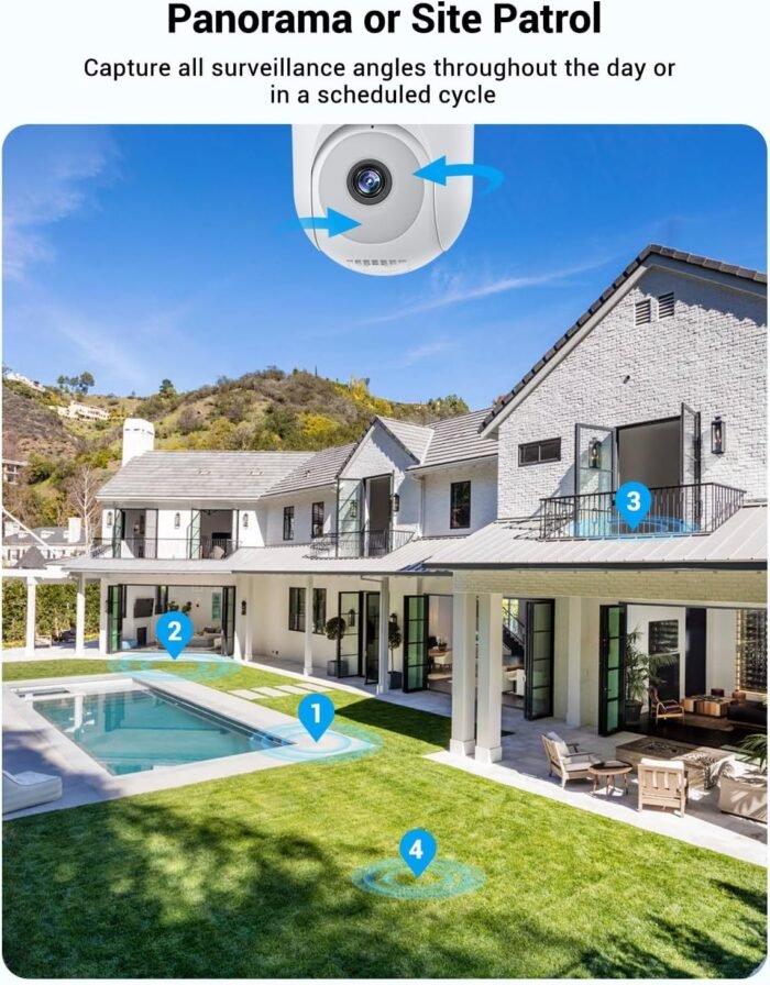 Light Bulb Security Camera Wireless Outdoor Indoor, 5G&2.4G WiFi Security Cameras with Patrol Function, AI Human Detection, Motion Tracking, Two-Way Talk, Color Night Vision, Alarm, 24/7 Recording - Image 2