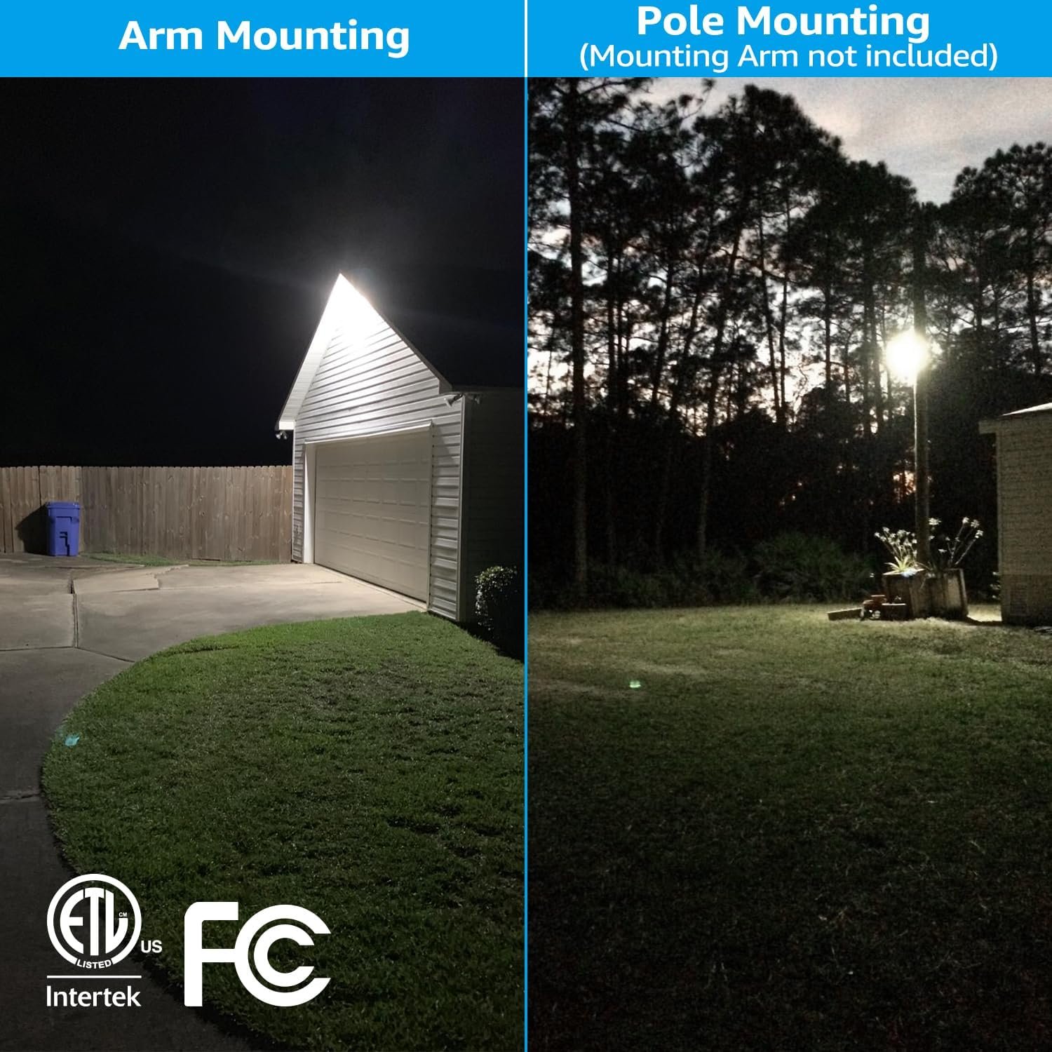 TORCHSTAR LED Barn Light, Dusk to Dawn Area Lights with Photocell, Outdoor Security Flood Lighting, ETL & FCC Listed, IP65 Waterproof, Aluminum Housing, 110-277V, Garage, Yard, 5000K Daylight, Bronze - Image 3