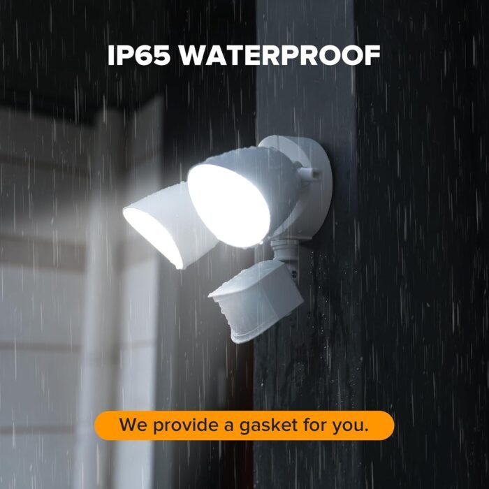 LUTEC 32W 2500 Lumen LED Security Lights Motion Sensor Light Outdoor, 5000K Daylight, IP65 Waterproof, Dusk to Dawn, Motion Detector Flood Light for Garage, Yard, Porch-White - Image 7