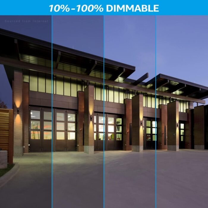 LEONLITE Dimmable LED Up Down Wall Light, 100-277V, CRI 90+, UL Listed IP65 Waterproof, 10%-100% Dimmable for Commercial Outdoor, 14 Inch Modern Porch Light, 1600LM 3000K, Pack of 2 - Image 2
