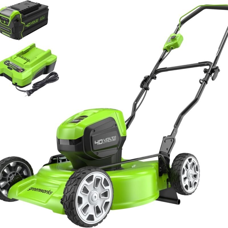 Greenworks 40V 19" Brushless (Push) Cordless Lawn Mower, 4.0Ah Battery and Charger
