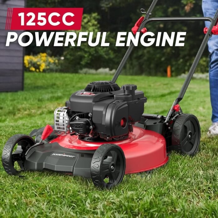 PowerSmart Push Lawn Mower, 21" Mower with B&S 125cc Engine, 2-in-1 Mulching and Side Discharge, Corded Push Lawn Mowers for Garden Yard - Image 6