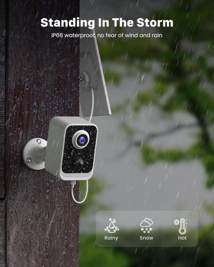 Security Cameras Wireless Outdoor Solar: Battery Power Cameras for Home Security WiFi Seguridad Camara System Kit Surveillance Monitor with Motion Sensor Flood Light Alarm & Color Night Vision - Image 4