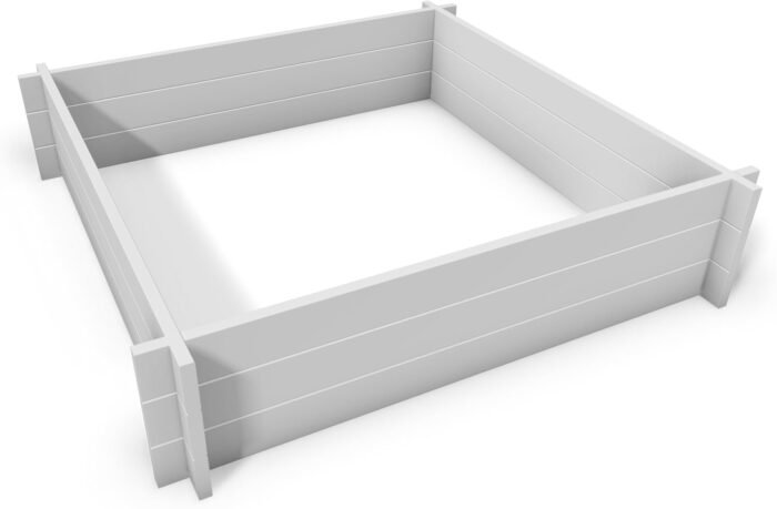 Vita Hudson 48"W x 48"L Screwless Vinyl Garden Bed, White