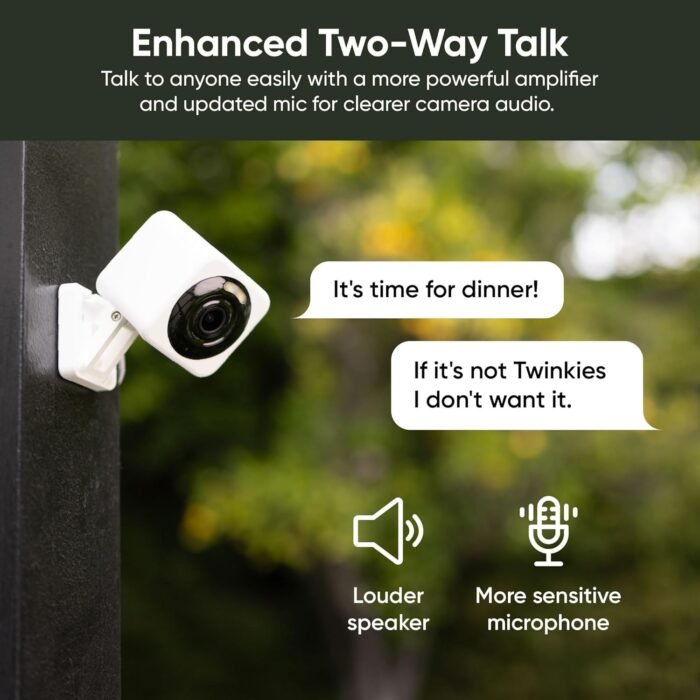 WYZE Cam v4, 2.5K HD WiFi Smart Home Security Camera, Indoor/Outdoor, Pet/Baby Monitor, Motion Activated Spotlight/Siren, Color Night Vision, 2-Way Audio, Works with Alexa & Google, White, 2 Pack - Image 5