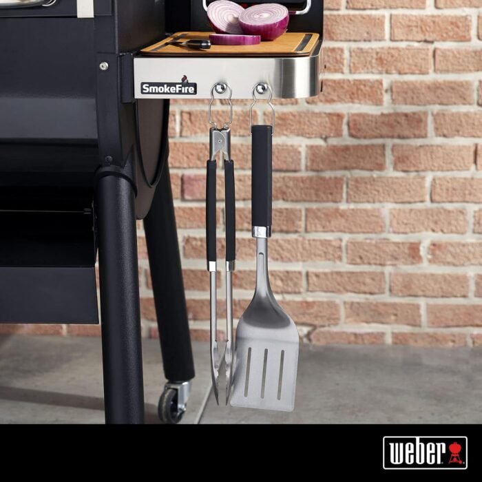 Weber Precision Tongs & Spatula Grilling Tool Set, Stainless Steel - Image 2