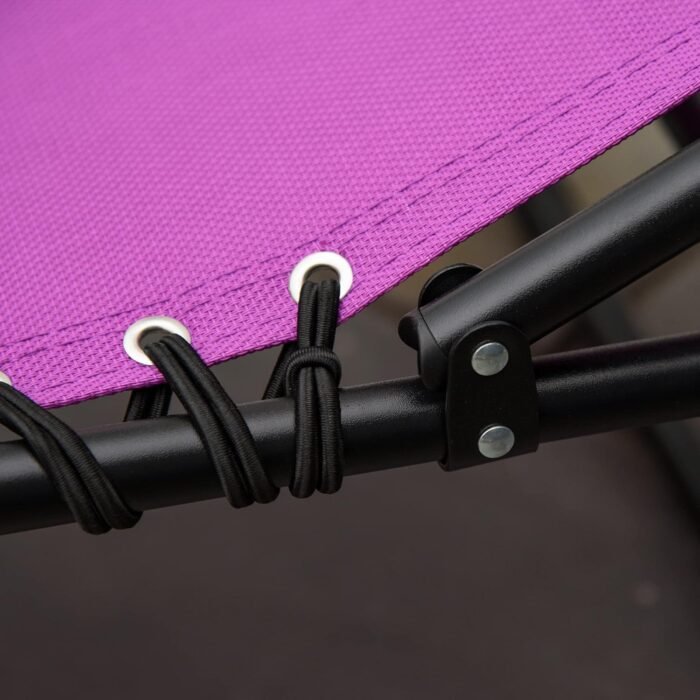 Outsunny Folding Chaise Lounge Pool Chair, Patio Sun Tanning Chair, Outdoor Lounge Chair with 4-Position Reclining Back, Breathable Mesh Seat for Beach, Yard, Patio, Purple - Image 9