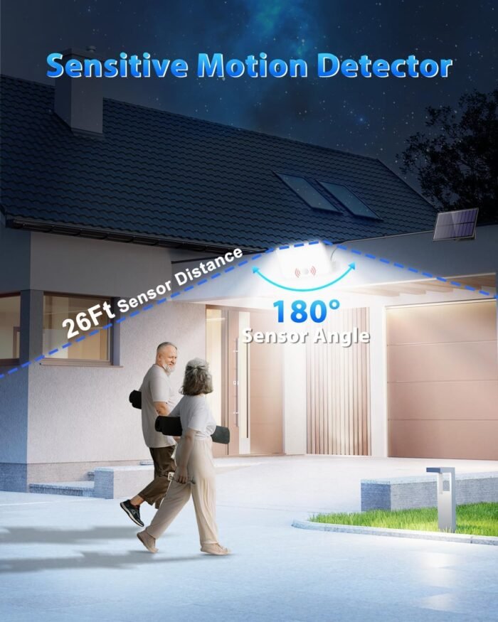 Solar Lights for Outside, 172LED 3Modes Split Motion Sensor Outdoor Lights with Remote Control, Solar Lights Outdoor Waterproof IP65, Outdoor Solar Lights for Yard,Patio,Garden,Garage, 2 Pack - Image 5