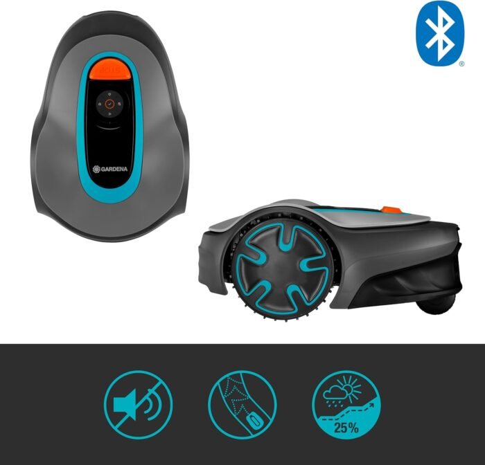 GARDENA 15201-20 SILENO Minimo - Automatic Robotic Lawn Mower with Bluetooth app, Boundary Wire - for lawns up to 2700 Sq Ft, Made in Europe, Grey - Image 3