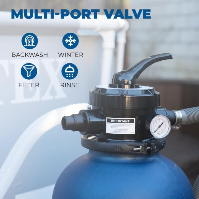 XtremepowerUS 13" Sand Filter 3/4HP Pool Pump 2400GPH High-Flow Above Ground Pool Set with Stand - Image 3