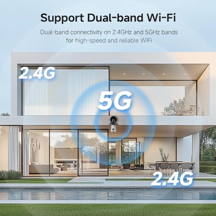 2K Light Bulb Security Cameras Wireless Outdoor, 5G&2.4G WiFi Cameras for Home Security Outside Indoor, IPX6 Waterproof, 360° Motion Tracking and Human Detection, Security Camera Outdoor-White - Image 7