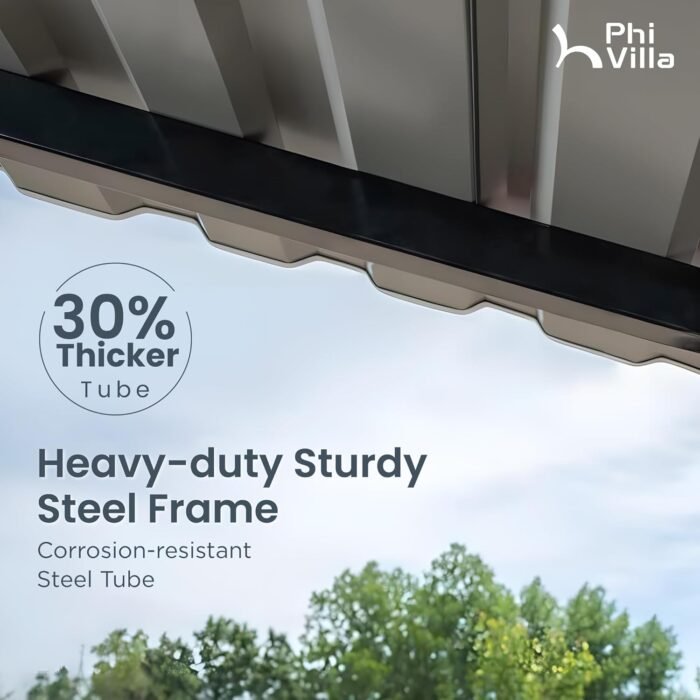 PHI VILLA 10 x 15 ft Heavy Duty Carport with Galvanized Steel Roof, Sturdy Metal Carport for Cars, Boats, and Tractors - Image 4
