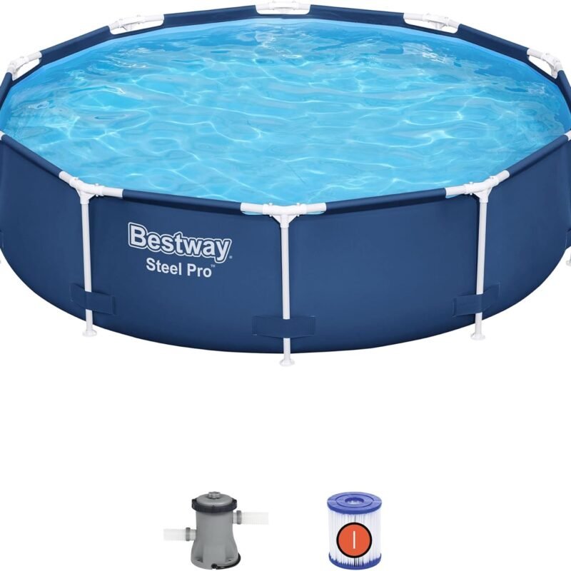 Bestway Steel Pro 10' x 30" Round Above Ground Pool Set | Includes 330gal Filter Pump