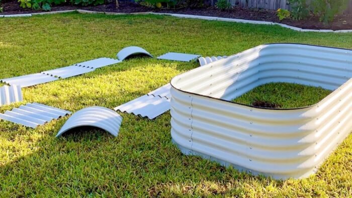 Vego garden Raised Garden Bed Kits, 17" Tall 9 in 1 8ft X 2ft Metal Raised Planter Bed for Vegetables Flowers Ground Planter Box-Pearl White - Image 6