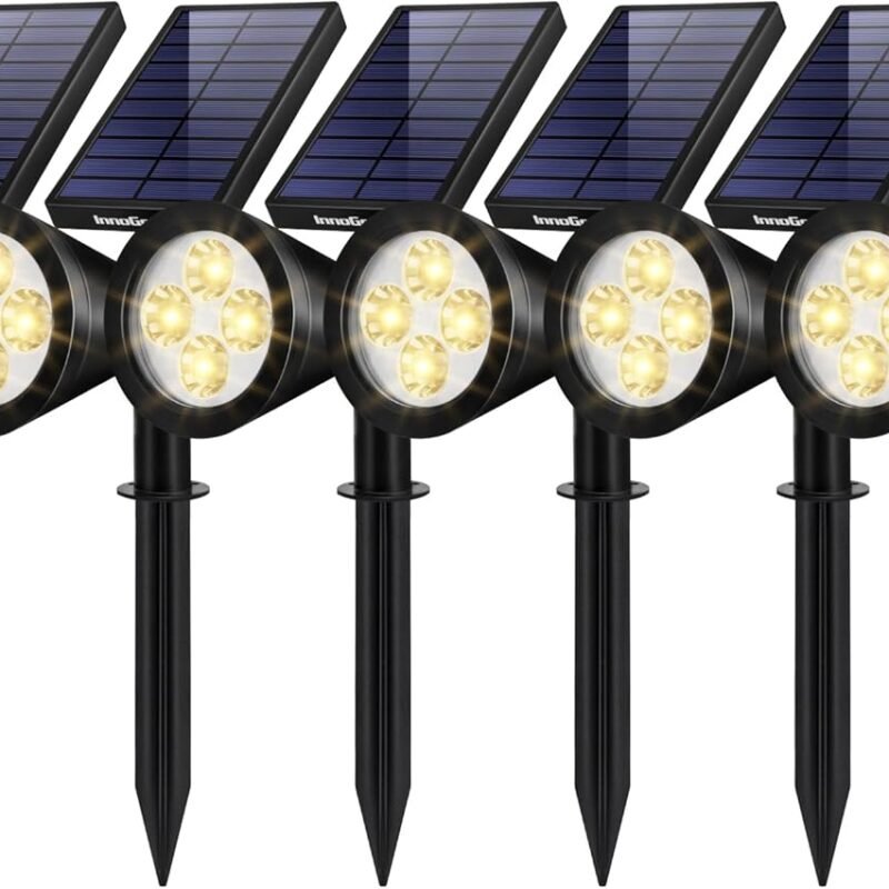 InnoGear Solar Lights Outdoor Waterproof Solar Garden Light for Outside Yard Landscape Lighting Pathway Spot Lights Spotlight Wall Light Auto On/Off, Pack of 6 (Warm White)