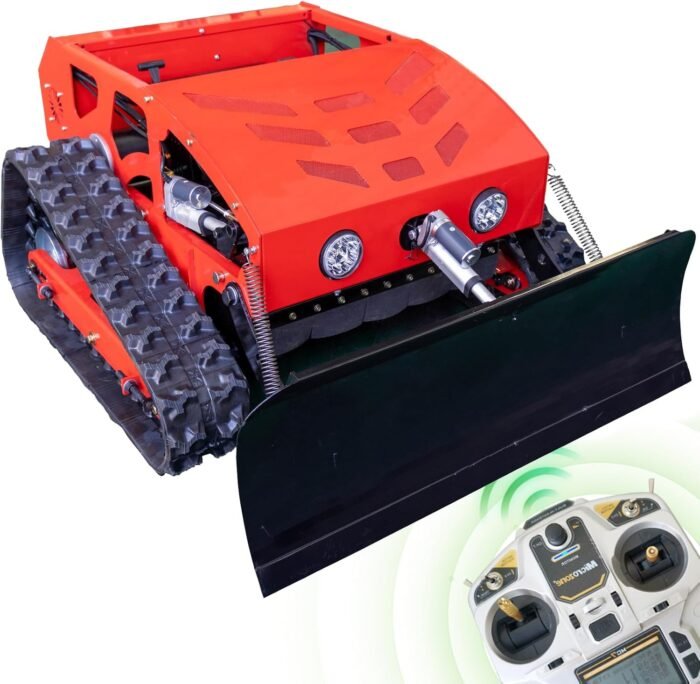 Remote Control Lawn Mower with Snow Shovel | Adjustable Cutting Height Robotic Lawn Mower | 21in Cutting Width Zero Turn Mower Machine for Road Garden Snow Removal