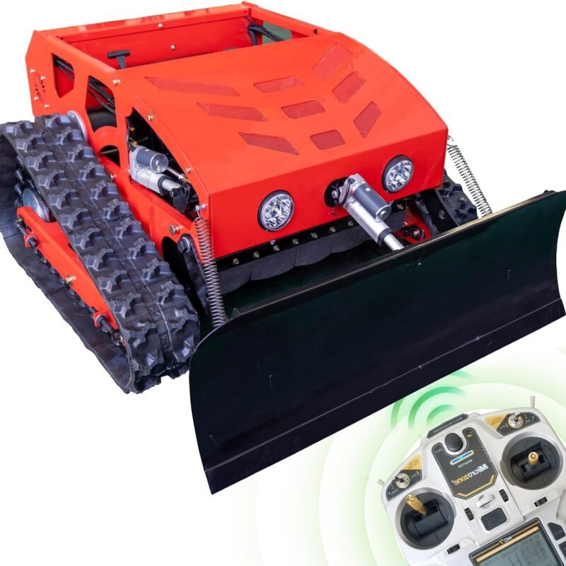 Remote Control Lawn Mower with Snow Shovel | Adjustable Cutting Height Robotic Lawn Mower | 21in Cutting Width Zero Turn Mower Machine for Road Garden Snow Removal