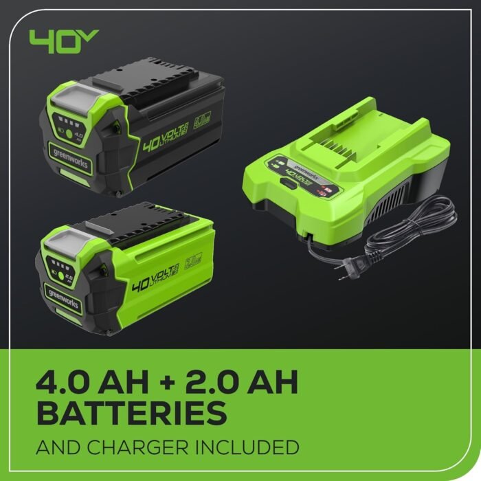 Greenworks 40V 20" Twin Blade Mower, 4.0Ah + 2.0Ah Battery - Image 8