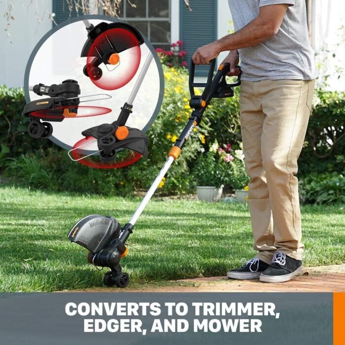 Worx String Trimmer/Edger/Lawn Mower 3-in-1 Grass Trimmer GT Revolution 20V 12" (2 Batteries & Charger Included) WG170 - Image 2