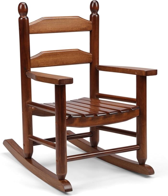 Child's Wood Porch Rocker - Perfect for Indoor or Outdoor All Weather Porch Rocker for Garden,Lawn,Balcony,Backyard and Patio Porch Rocker Use - Suitable for 3-7 Years Old(Natural)