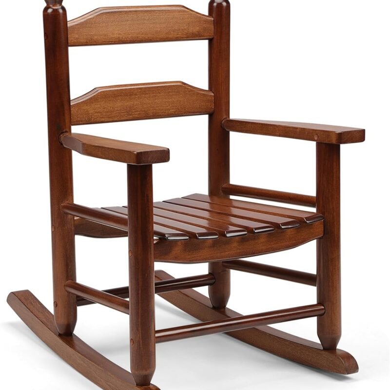 Child's Wood Porch Rocker - Perfect for Indoor or Outdoor All Weather Porch Rocker for Garden,Lawn,Balcony,Backyard and Patio Porch Rocker Use - Suitable for 3-7 Years Old(Natural)
