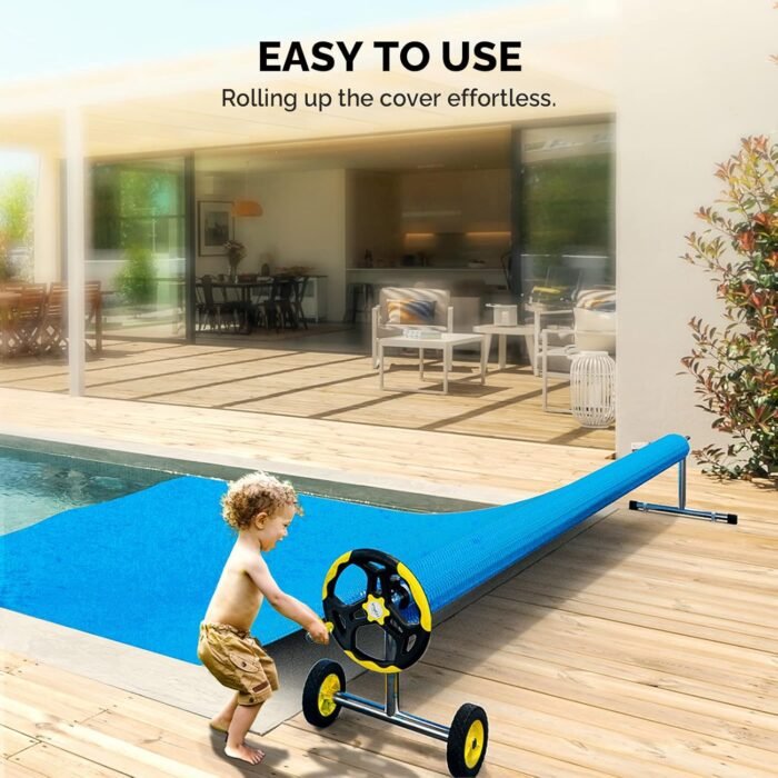 VINGLI Pool Cover Reel Set Pool Solar Cover Reel for Inground Swimming Pool, Aluminum Solar Swimming Inground Cover Blanket Reel (Upgrade) (18 Feet) - Image 5