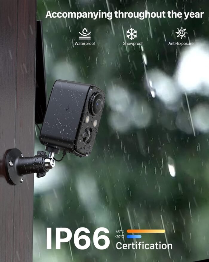Security Cameras Wireless Outdoor: Cameras for Home Security WiFi Camera with Solar Panel Battery Powered Surveillance System Kit Motion Sensor Alarm Floodlight Night Vision IP66 Waterproof - Image 7