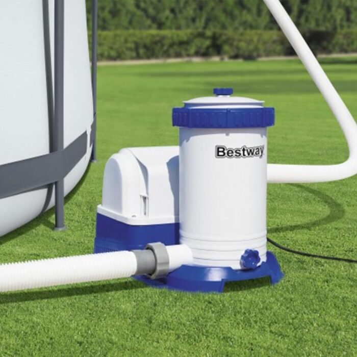 Bestway 2,500 Gallon Filter Pump for Above Ground 300 to 16,400 Gallon Swimming Pools with Customizable Timer, Filter Cartridge, and Set of Adapters - Image 4