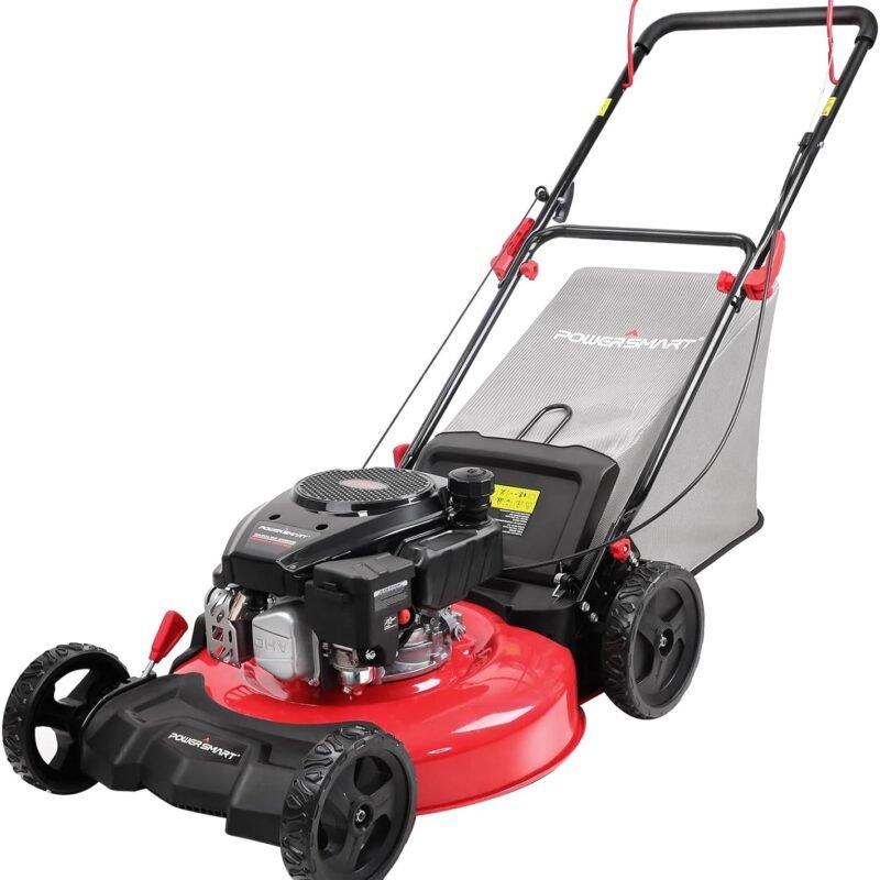 PowerSmart Gas Lawn Mower 21-Inch 144 cc OHV Engine 3-in-1 Push Mower with Bagging 2024 Version