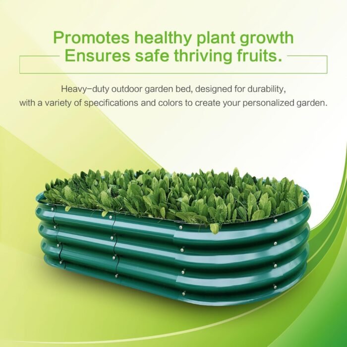 Gardmax 2 Pack Galvanized Raised Garden Bed, Lightweight Planter Boxes Outdoor with Easy Assembly, Large Garden Bed for Vegetables, Fruits, Flower Dark Green - Image 6