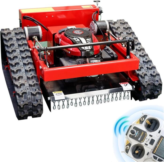 Remote Controlled Lawn Mower 45° Slope Capability, 196cc Engine Grass Cutting Machine for Garden Lawns Green Belts Orchards USA Stock