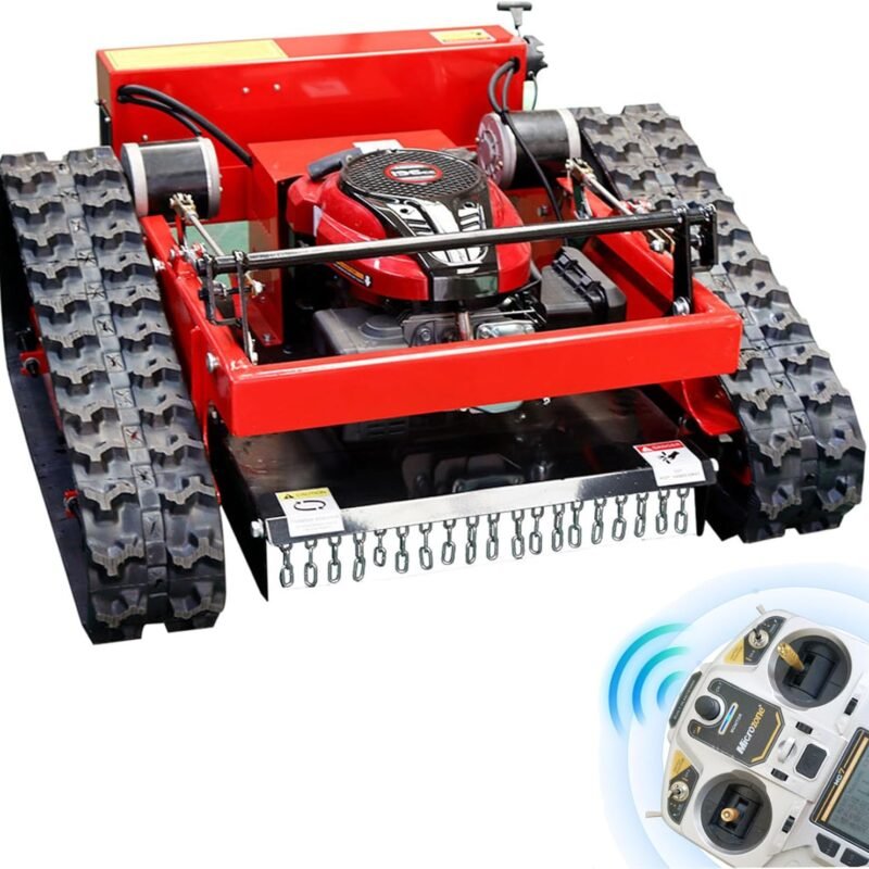 Remote Controlled Lawn Mower 45° Slope Capability, 196cc Engine Grass Cutting Machine for Garden Lawns Green Belts Orchards USA Stock