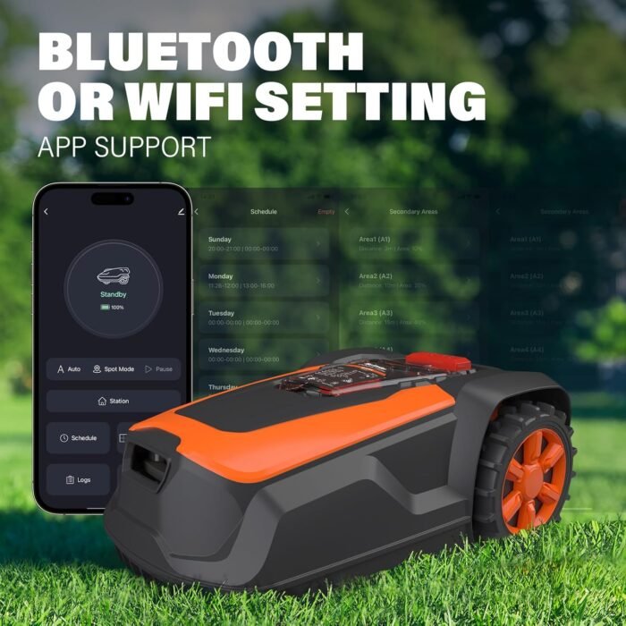 MAXLANDER Robot Lawn Mower, Automatic Robot Mower APP Controlled with Schedule, Self-Charging, Bluetooth/Wi-Fi Connected Robotic Lawn Mowers, Covers up to 1/3 Acre (15069 sq ft) - Image 3