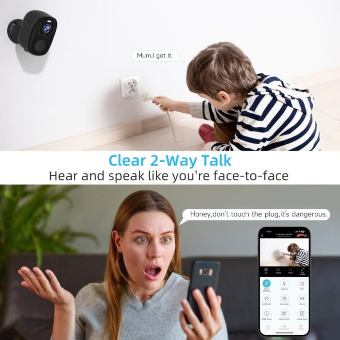 Rraycom 5G/2.4G WiFi Security Cameras Wireless Outdoor, 2K Battery Powered AI Motion Detection Siren Alarm Home Indoor Camera,Color Night Vision, 2-Way Talk, IP65 Waterproof, Works/Alexa, Cloud/SD - Image 6