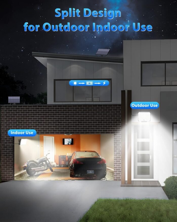 Solar Lights for Outside, 172LED 3Modes Split Motion Sensor Outdoor Lights with Remote Control, Solar Lights Outdoor Waterproof IP65, Outdoor Solar Lights for Yard,Patio,Garden,Garage, 2 Pack - Image 2