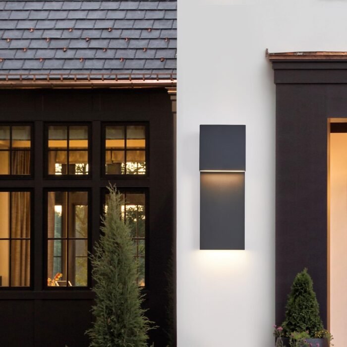 Modern LED Outdoor Wall Sconce 3000K 17W Integrated LED Outdoor Wall Mount,Anti Rust Textured Black Suit for Wet Locations and Easily Installed in Any Direction.Bulb Included. - Image 4