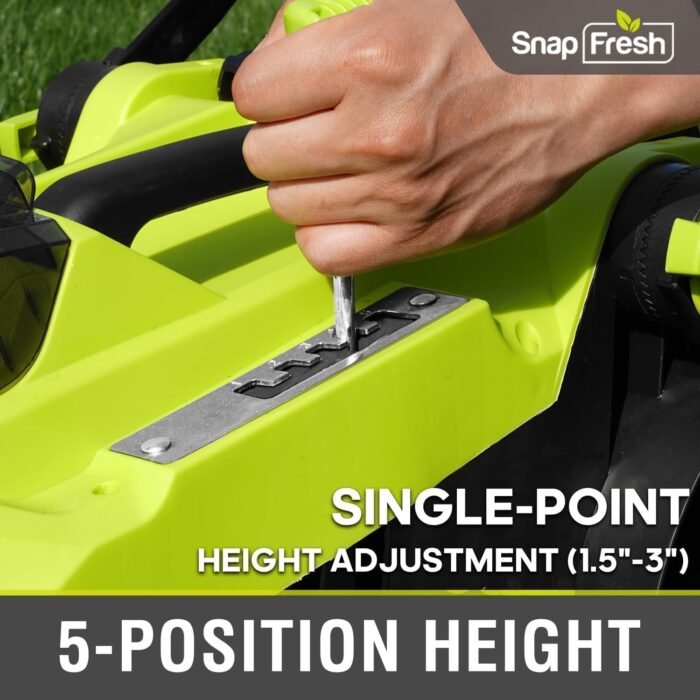SnapFresh Electric Lawn Mower Cordless - 40V (2 x 20V) 16” Brushless Push Lawn Mower with 4.0Ah Battery x 2 and Fast Charger Included - Battery Operated Lawn Mower with Bagger - Image 5