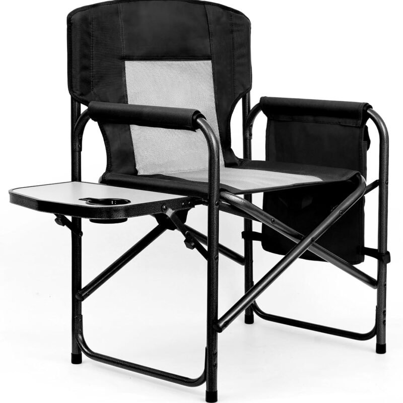 Camping Chairs, Folding Chairs for Outside, Directors Chairs Foldable, Lawn Chairs for Adults Heavy Duty,Support to 450LBS