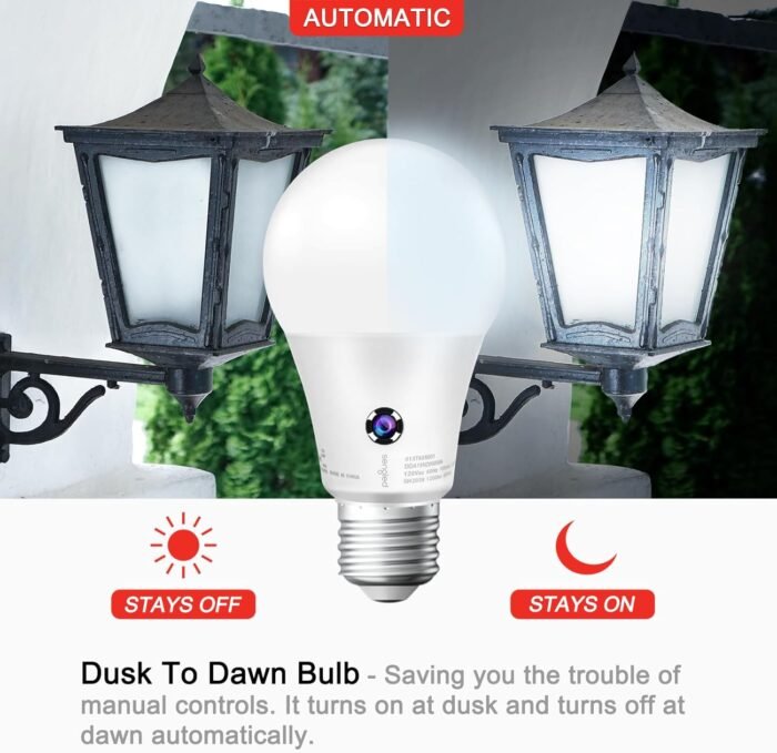 Sengled Dusk to Dawn LED Outdoor Light Bulb, 75 Watt Equivalent, 1200 Lumens, 5000K Daylight LED Light Bulb, Automatic On/Off Sensor Light Bulb for Porch Garage Lighting, 3 Pack - Image 2
