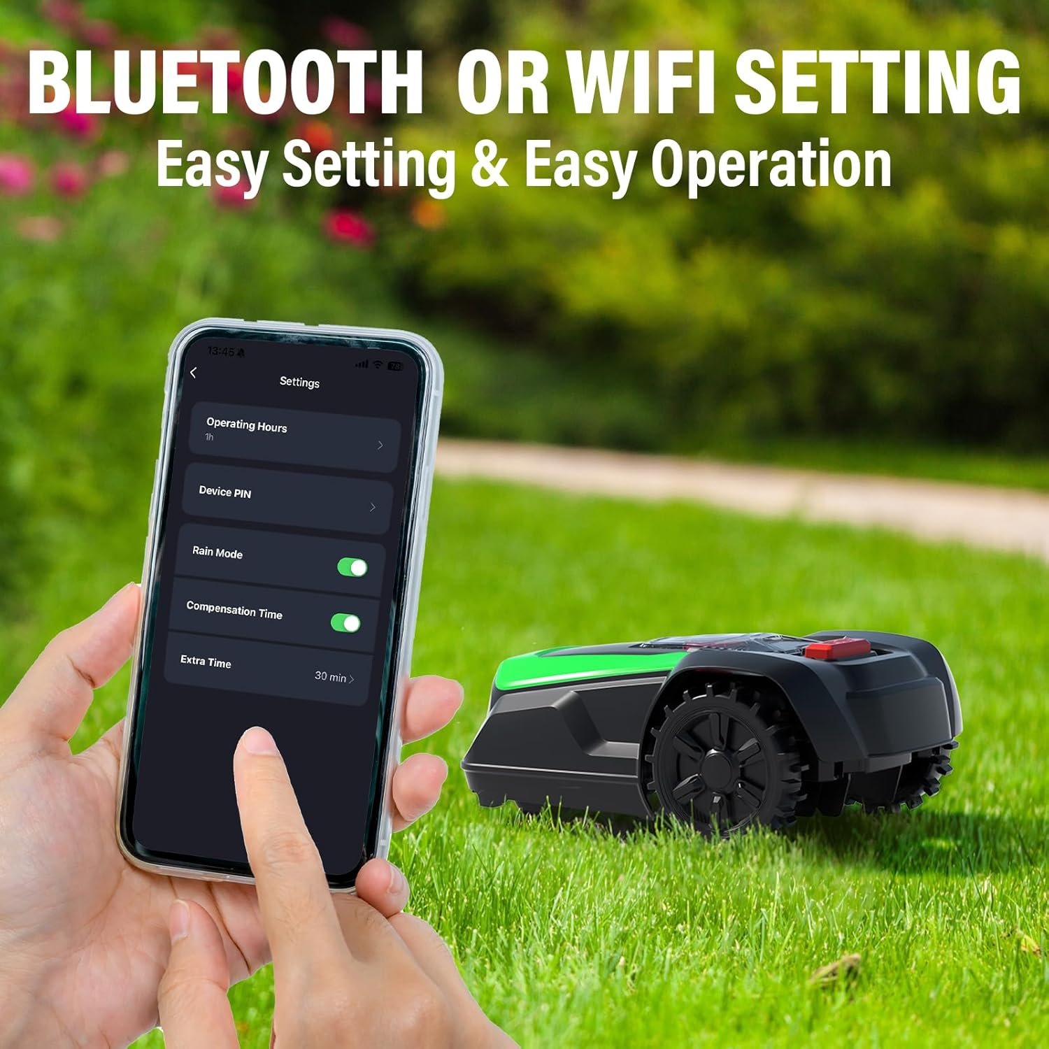 SOYUS Robot Lawn Mower, Automatic Robot Mower APP Controlled with Schedule, Self-Charging, Bluetooth/Wi-Fi Connected Robotic Lawn Mowers, Covers up to 1/3 Acre (15069 sq ft) - Image 4