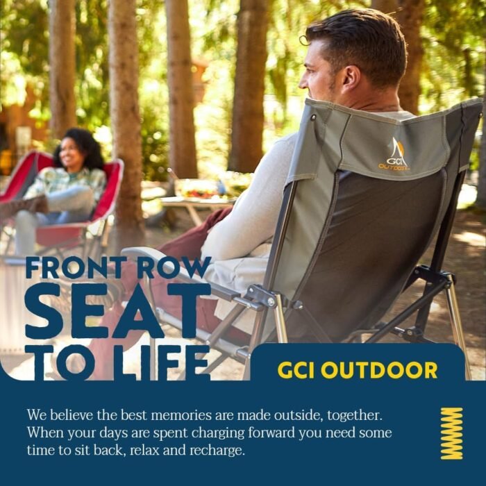 GCI OUTDOOR RoadTrip Rocker Camping Chair | Portable, Folding Rocking Chair with Solid, Durable Armrests, Drink Holder & Comfortable Extended Backrest — Indigo Blue - Image 6